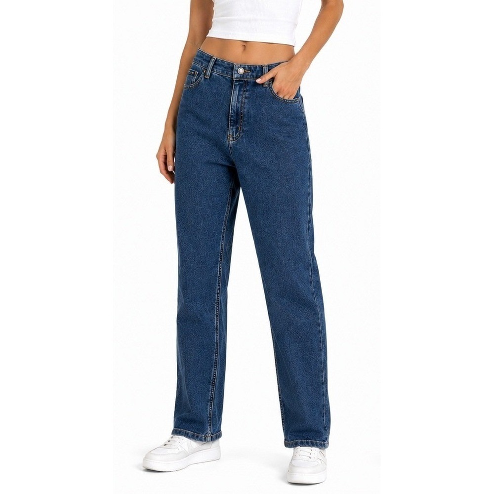 DKNY Jeans Womens Medium Wash Straight Leg High Rise Denim Blue Jeans | Size 8